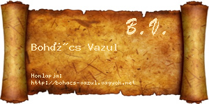 Bohács Vazul névjegykártya